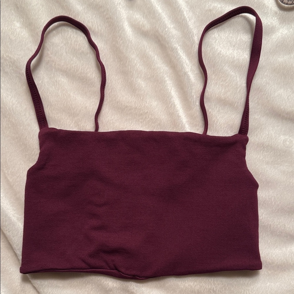 FP Movement Elegant Burgundy Women's Top size XS/S NWOT flawed